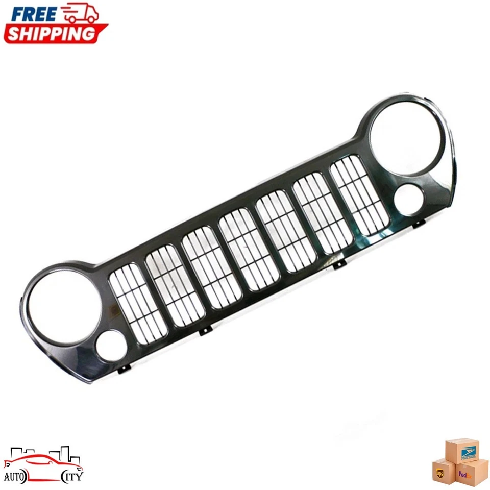 New Grille Assembly With Open Fog Light Holes For 2005-2007 Jeep Liberty Sport Foto 2 de 4