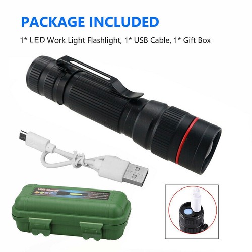 1200000LM Linterna LED Luz Táctica Antorcha Súper Brillante Lámpara Recargable USB - Imagen 13 de 22