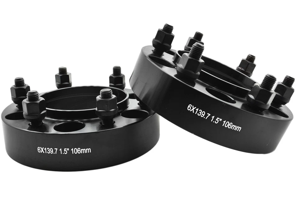 ADAPTADORES ESPACIADORES DE RUEDA CENTRADOS BUJE NEGRO GRUESO TOYOTA 4 PIEZAS 6X139 O 6X5,5 Foto 4 de 4