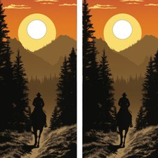 FADEPROOF Cornhole Board Wraps Laminated  / Cowboy