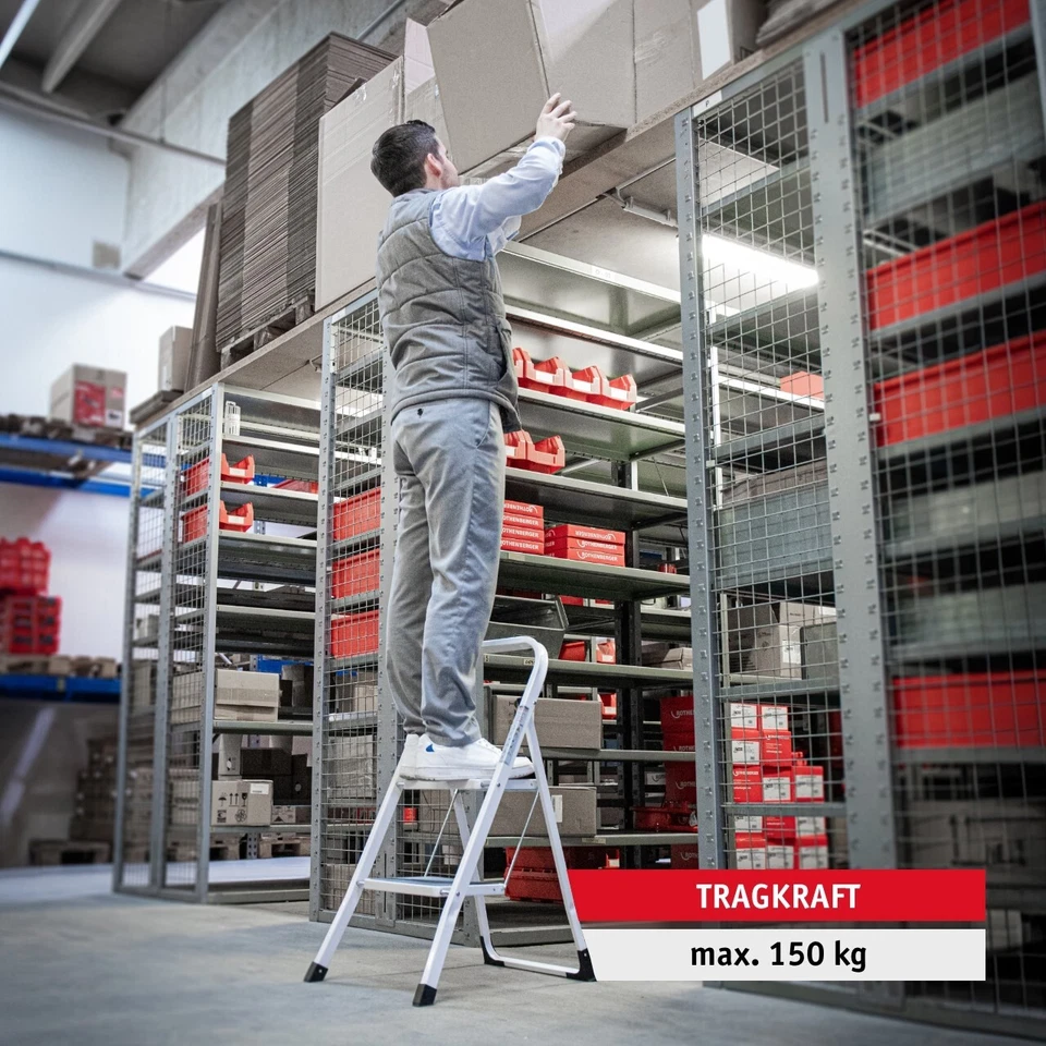 Walter Trittleiter klappbar 2 stufig Klapptritt Leiter Tritthocker Haushalt - Bild 4 von 4