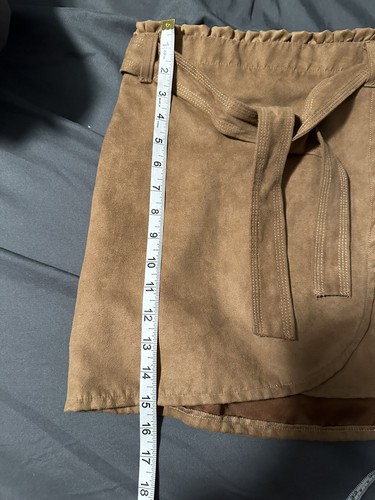 NWT Abercrombie Kids Skirt Faux Suede Mini Girls Sz 17/18 Brown Pull On Lined. - Picture 9 of 11