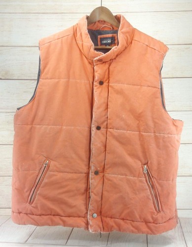 Cherokee Men Warm Puffer  Vest Coat Sleeveless Jacket Overcoat VTG 2XL Orange - Picture 1 of 17