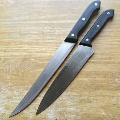 Set Of 2 SCHINKEN MESSER/KOCH MESSER 8  / 7.25  Stainless Carving/Utility Knife