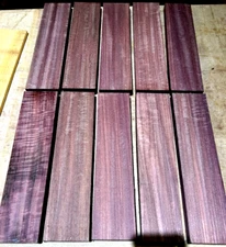 12":  (10) KILN DRIED SANDED S4S PURPLEHEART LUMBER WOOD BLANKS ~12" X 3" X 3/4"