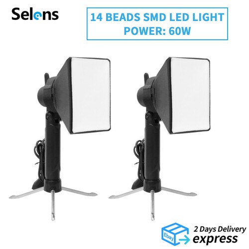 2× Photography LED Lighting Kit Mini TableTop Light Portable Softbox