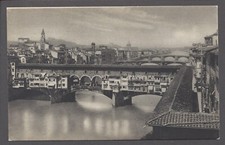 Firenze Ponte Vecchio Postcard Arch Bridge Arno River Florence Italy