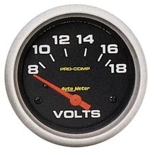 Autometer 2-5/8in 8-18V Voltmeter Gauge Pro-Comp