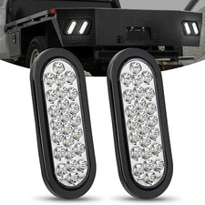 Nilight 6inch Oval Trailer Tail Light 2pcs White 24led Back Up Reverse Light