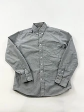 Frank & Oak Shirt Mens Size Medium Gray Button Up Pocket Long Sleeve