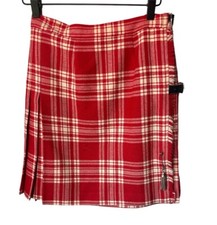 Highlander Handmade Kilt Authentic Woven Tartan Size 26 12 Red and White Plaid