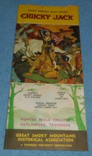 Circa 1957 Brochure Chucky Jack Drama Hunter Hills Theatre Gatlinburg Tennessee