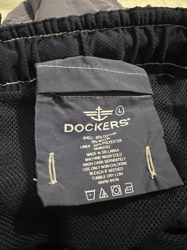 Dockers Swim Shorts Men's L Navy Blue Trunks Polyester Lined - Picture 7 of 9