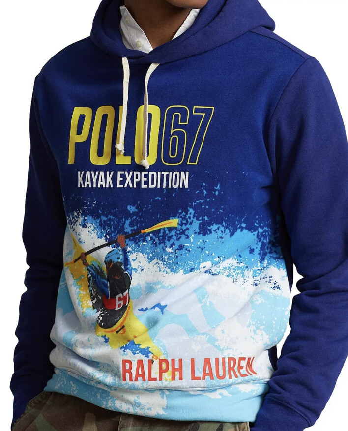 NWT Polo Ralph Lauren Kayak Expedition Graphic Fleece Hooded Sweatshirt XL Bnwt