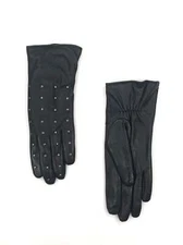 NWT AQUA BUTTER SOFT LEATHER CIRCLE STUDDED TECH GLOVES