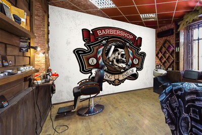 3D Mysterious G3445 Hair Cut Barber Shop Wallpaper Wall Murals Self-adhesive E
