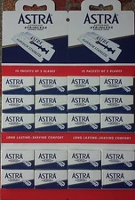 100 Astra Superior Stainless Double Edge Razor Blades - FAST Shipping