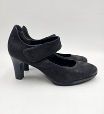 Tamaris Touch It Black Suede Block Heel Pumps Shoes - Womens Size EU 38 US 7.5