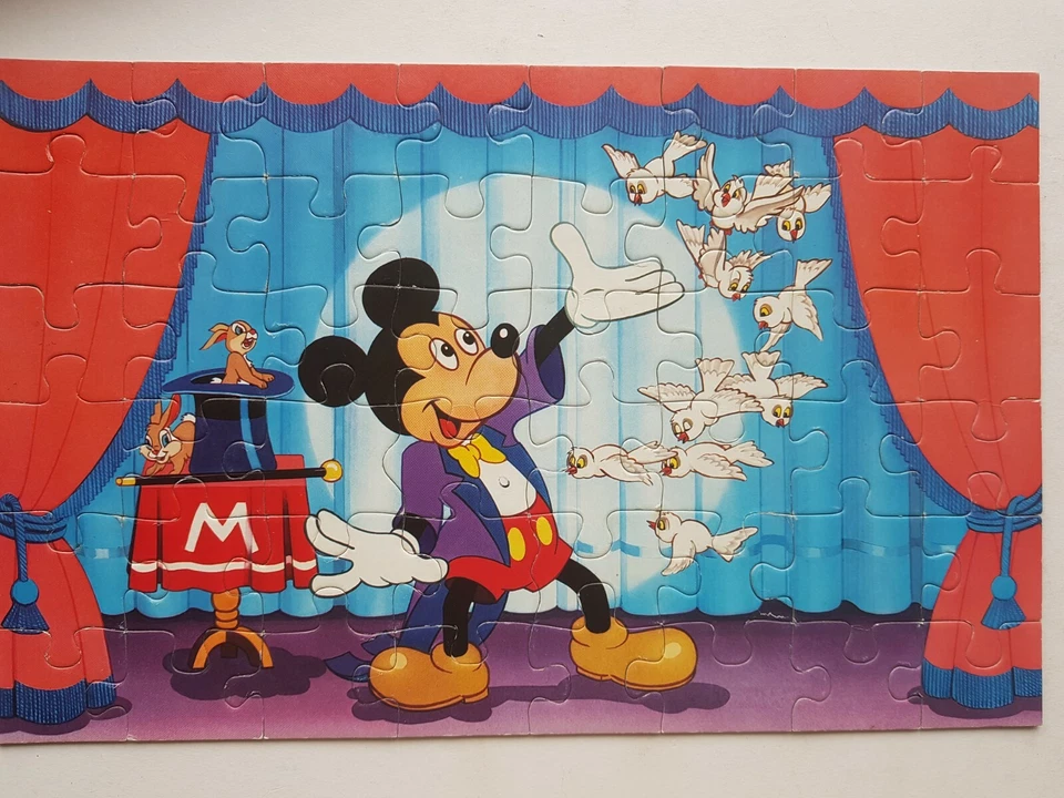 Rompecabezas vintage Mickey Mouse 2 en 1 Schmidt 48 piezas años 70 Disney Goofy Foto 4 de 4