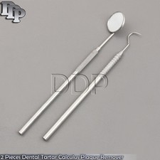 Dental Tartar Calculus Plaque Remover, Tooth Scraper  Dental Mirror, 2 Piece