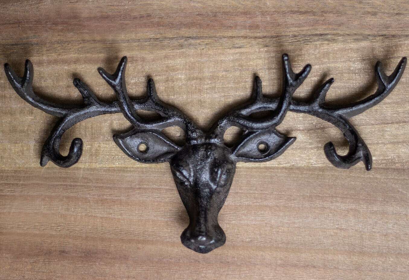 NEW Cast Iron Deer Stag Coat Hook Key Holder Indoor Outdoor Storage