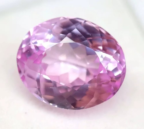 24.60 Ct AAA+ Natural Flawless Soft Pink Morganite Oval Loose Gemstone Cut - Picture 2 of 5