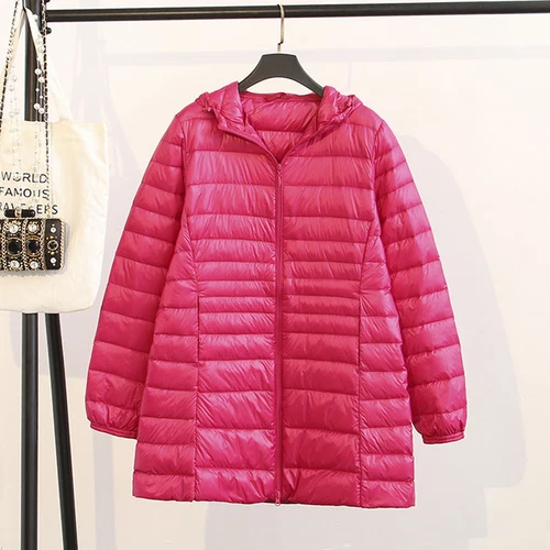Women's Down Coat 90% Duck Coat Ladies Hooded Down Down Jacket Puffer Coat - Bild 7 von 29