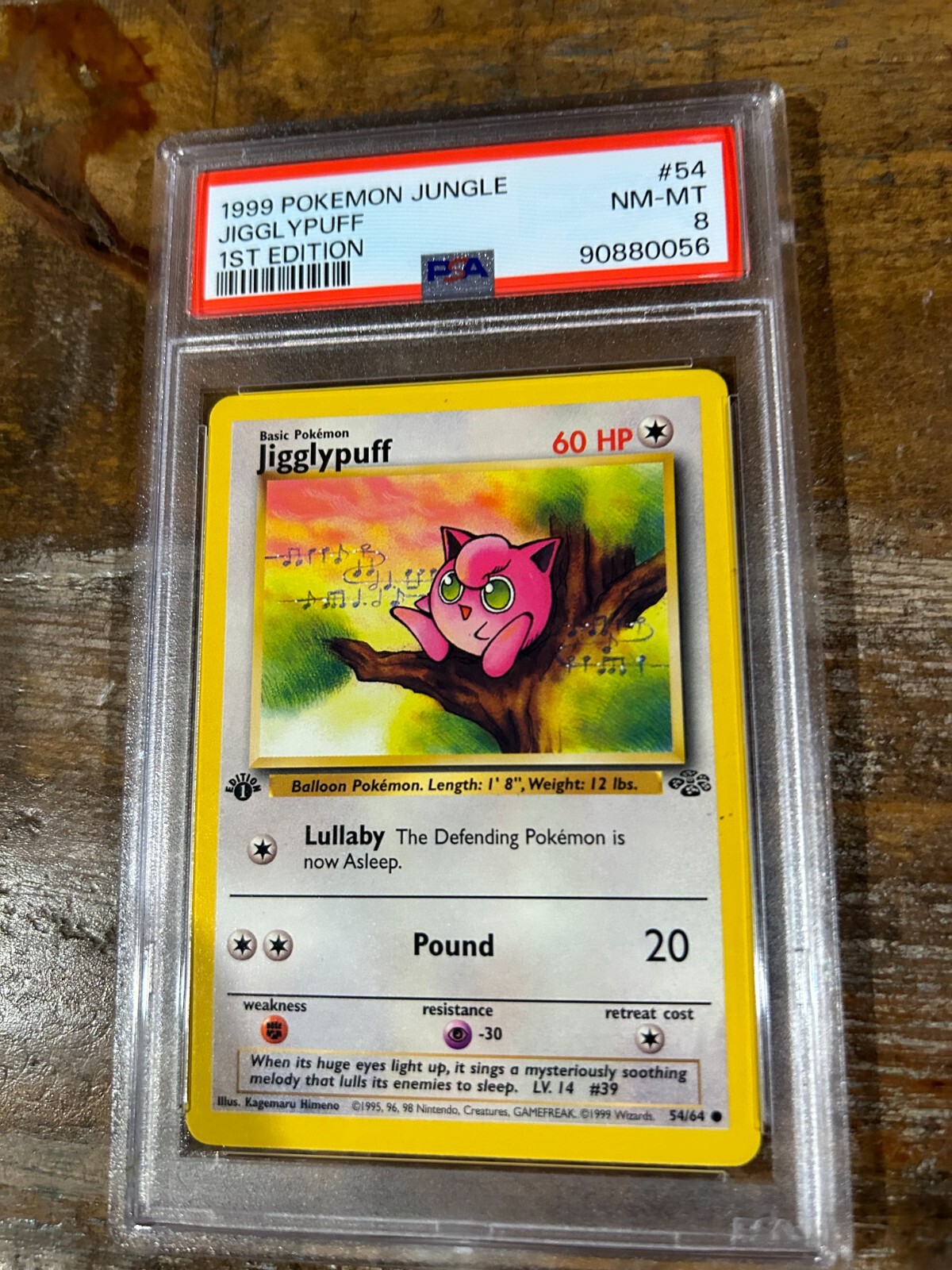 Pokemon 1999 Jungle JIGGLYPUFF 1ST Edition #54 PSA 8 RARE