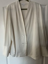 Prologue Double Buttons Draped Shirt Light Jacket - Cream Size Xxl