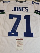 Walter Jones Autographed/Signed Jersey JSA COA Blue Jersey HOF 14