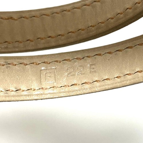 HERMES Beige Silver Puspus MM Bracelet Bangle Leather From Japan - Picture 9 of 9