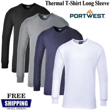PORTWEST Thermal T-Shirt Long Sleeve Baselayer Winter Comfort Long Johns B123 UK