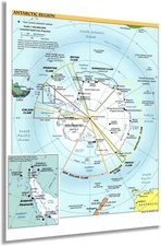 New Historix Vintage 2005 Antarctic Region Peninsula Map Poster 24x32