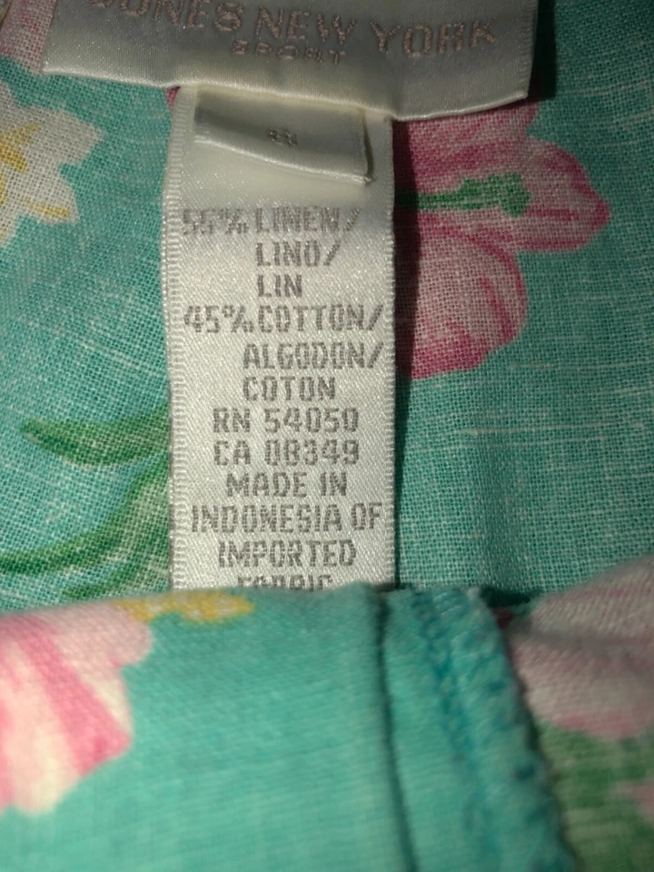 Jones of New York Women’s size 8 Linen Cotton Floral Hawaiian Print Shorts - Image 4 of 4