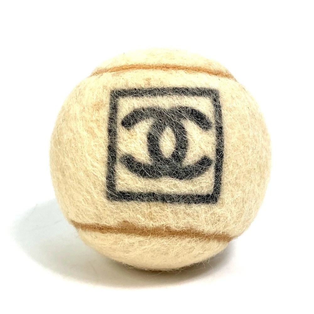 CHANEL Sports line CC Mark tennis ball/leisure ball Rubber Beige