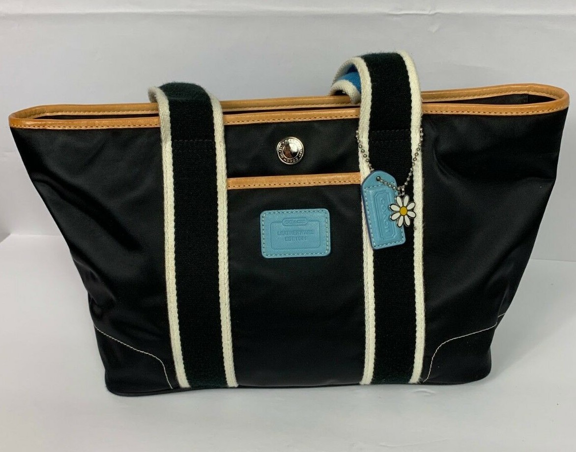 Coach Hampton Nylon Tote Bag Black #1894 | eBay