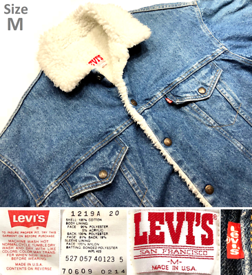 LEVI'S SAN FRANCISCO VINTAGE DENIM TRUCKER JACKET SHERPA LINED