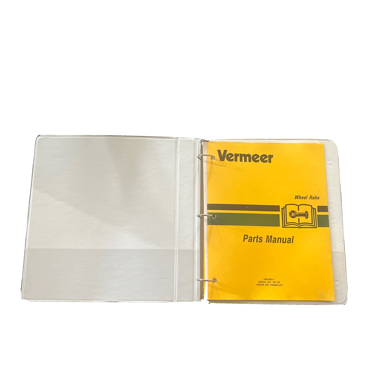 Vermeer Wheel Rake Parts Manual pmj93-1 105400-j72 wr-20, wr-22