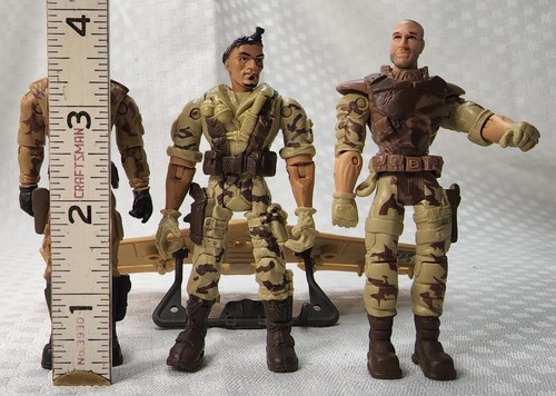4 Pcs 2001 Lanard Corps Military Army Combat 3 Action Figures 3.75" & Hangglider - Picture 3 of 10