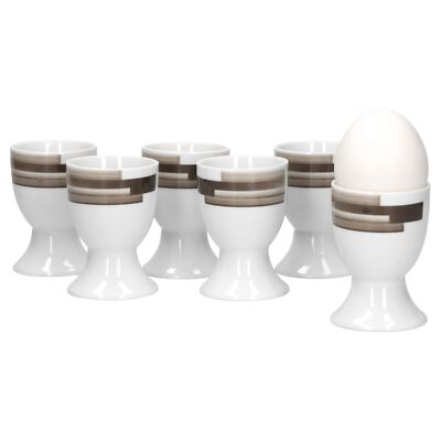 6er Set Eierbecher Nevada aus Porzellan weiß 4,8cm Keramik Eier Becher Halter