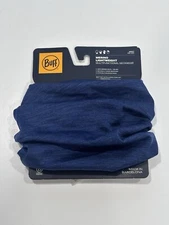 Buff Merino Lightweight Multifunctional Neckwear In Multi-stripe Indigo NWT