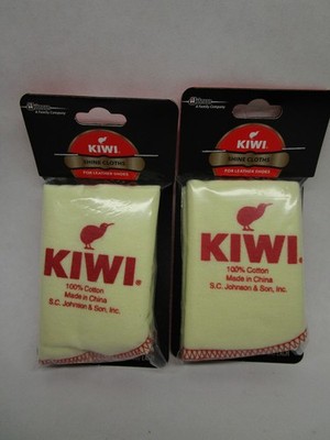 2 Packs - Kiwi Shine Flannel Buff Cloths 13.8'' x 7'' - (Total of 4 Cloths)