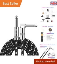 10FT Low Noise Guitar Cable with 6.35mm Connector | Perfect for All Instruments