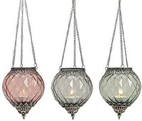 Windlicht Zum HäNgen 3Er Set Glas Dekoration 19Cm
