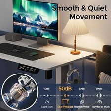 Small Electric Sit Stand Desk, 88×50cm White Standing Desk — image 5