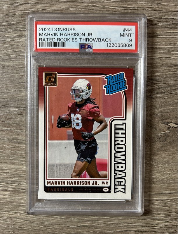 2024 Panini Donruss - Rated Rookies Throwbacks Marvin Harrison Jr PSA 9 #44 (RC)