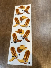 Mrs. Grossman's Cowboy Hat Boots Spurs Scrapbook Sticker Brown And Tan