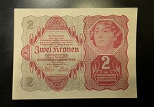 1922 Austria 2 Kronen Banknote UNCIRCULATED
