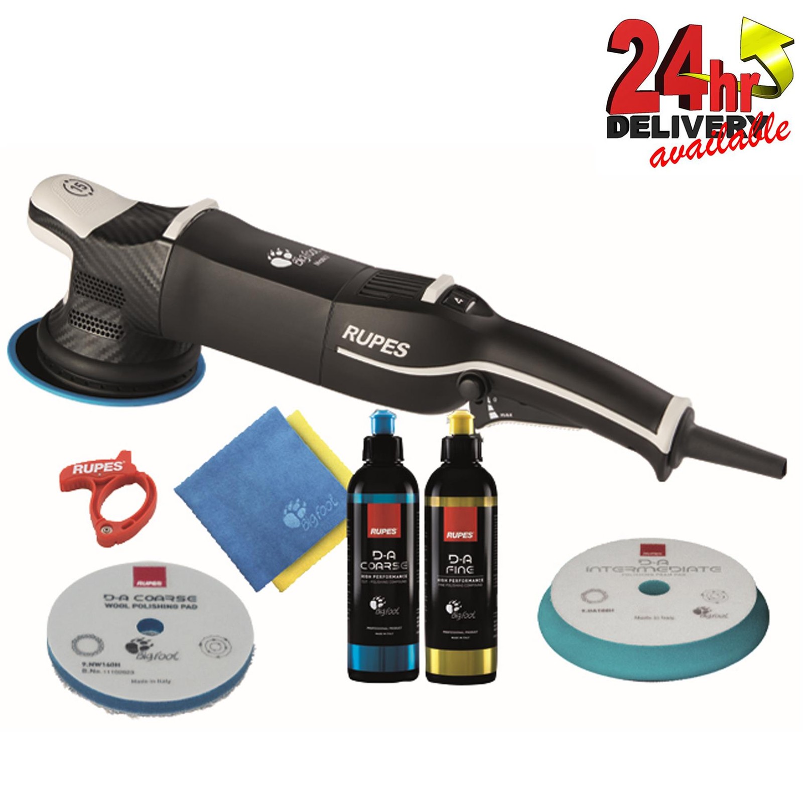 RUPES LHR15V BigFoot Random Orbital Electric Polisher Detailing Mop - BAS KIT