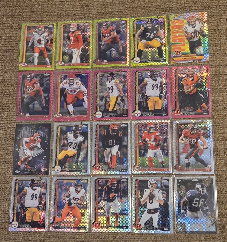 2025 Topps Chrome Xfractor Refractor Parallel Insert Lot Lions Chiefs Steelers